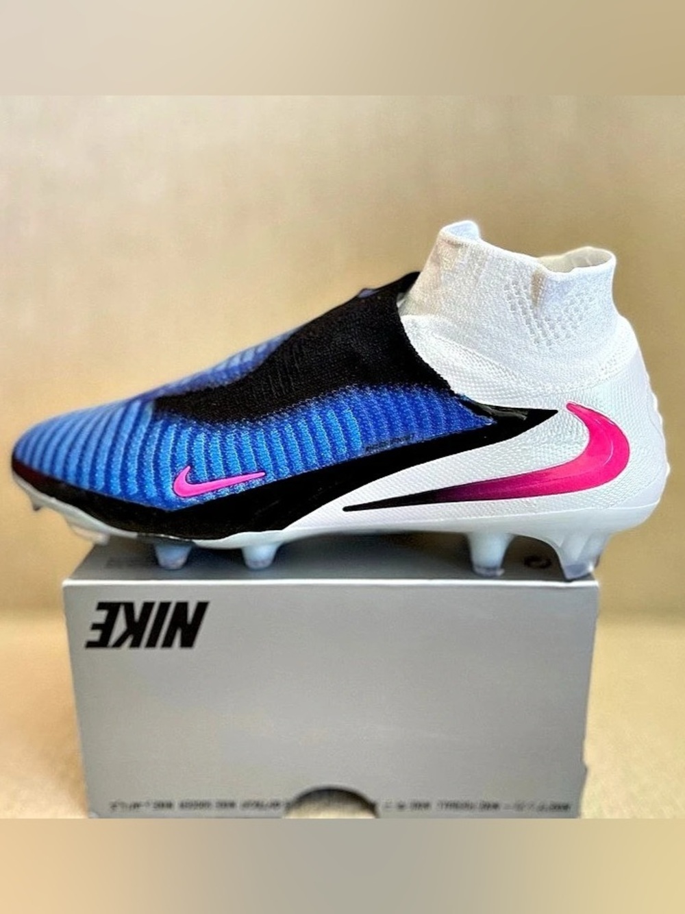 Size 8 - Nike Phantom 6 High Elite Racer Blue Soccer Cleats HJ2147-446 Men's NEW